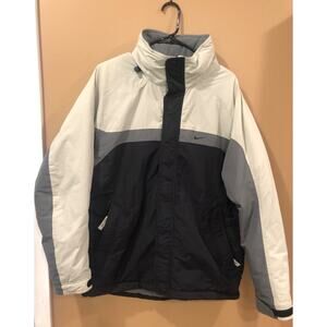 Vintage Men’s NIKE Winter Jacket Full Zip Hooded Swoosh on Back Size Medium M